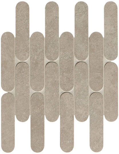 Nobu Grey curve mosaico 3,5x14,5 op net van 29x29,5 - WDtegels