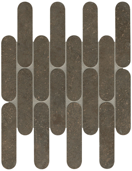 Nobu Cocoa curve mosaico 3,5x14,5 op net van 29x29,5