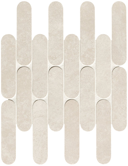 Nobu White curve mosaico 3,5x14,5 op net van 29x29,5 - WDtegels