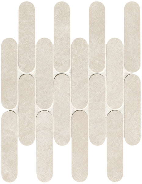 Nobu White curve mosaico 3,5x14,5 op net van 29x29,5