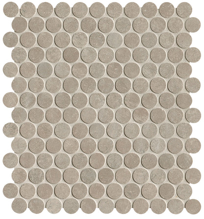 Nobu Grey round mosaico 2,2cm rond op net van 29x32,5 - WDtegels