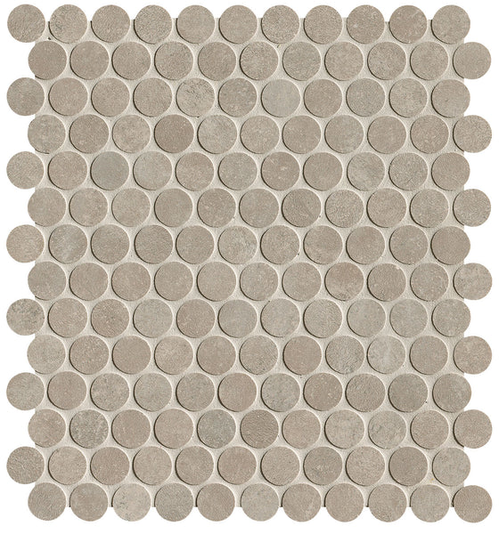 Nobu Grey round mosaico 2,2cm rond op net van 29x32,5