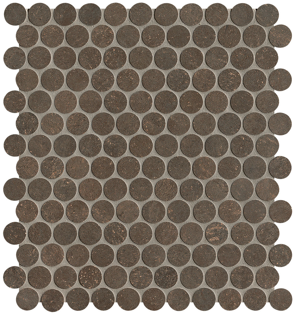 Nobu Cocoa round mosaico 2,2cm rond op net van 29x32,5 - WDtegels
