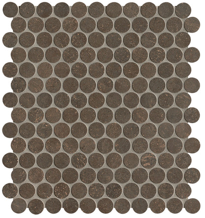 Nobu Cocoa round mosaico 2,2cm rond op net van 29x32,5 - WDtegels