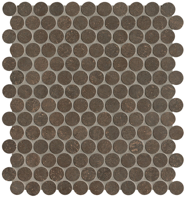 Nobu Cocoa round mosaico 2,2cm rond op net van 29x32,5