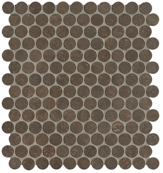 Nobu Cocoa round mosaico 2,2cm rond op net van 29x32,5
