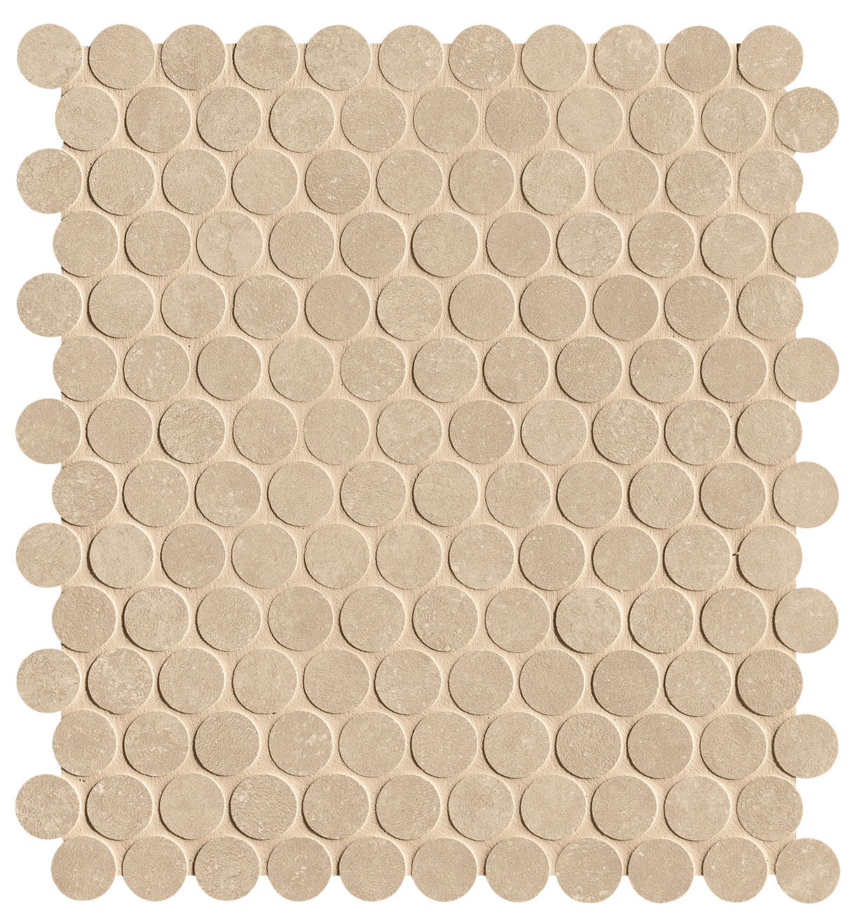 Nobu Beige round mosaico 2,2cm rond op net van 29x32,5 - WDtegels
