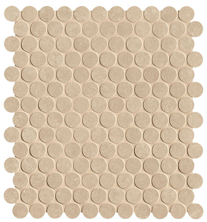 Nobu Beige round mosaico 2,2cm rond op net van 29x32,5 - WDtegels