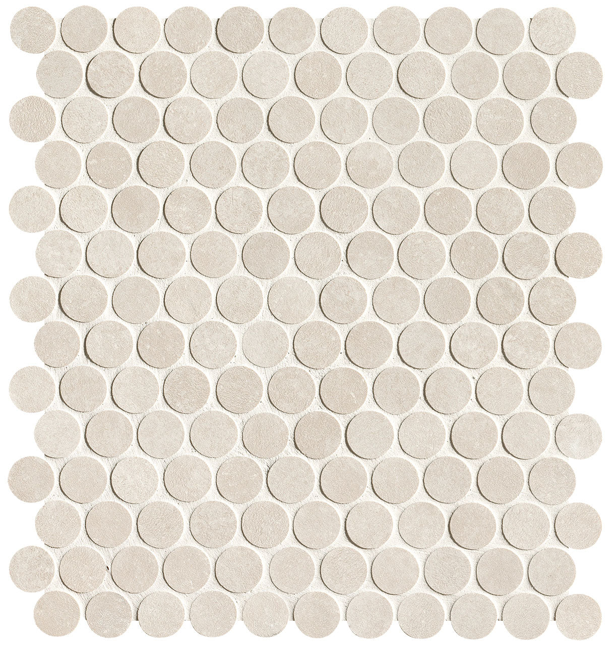 Nobu White round mosaico 2,2cm rond op net van 29x32,5 - WDtegels