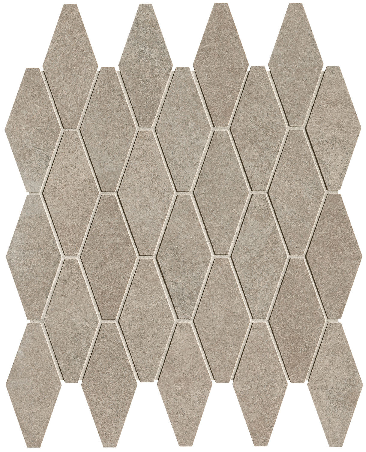 Nobu Grey rombi mosaico 5x11,5 rond op net van 31x35,5 - WDtegels
