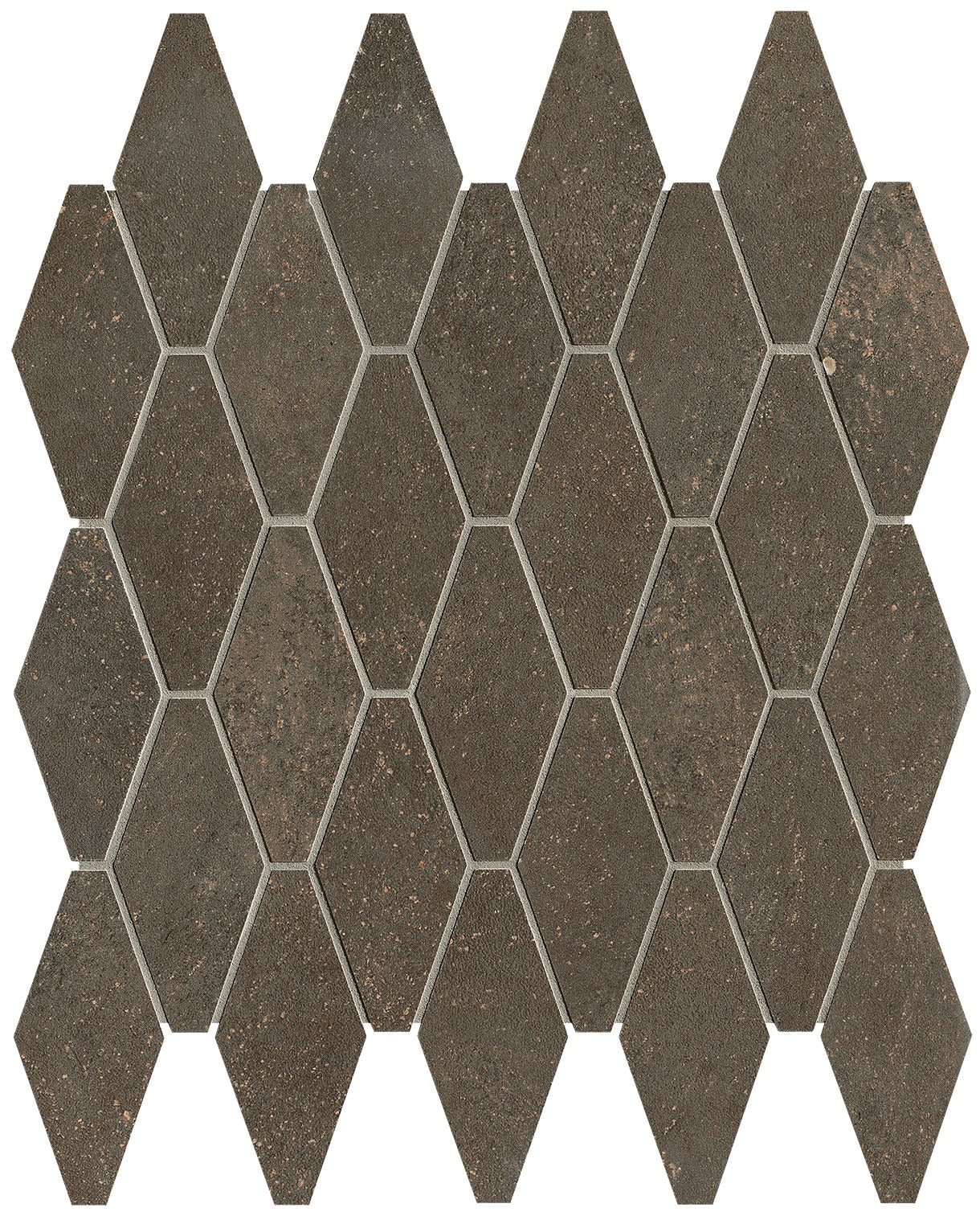 Nobu Cocoa rombi mosaico 5x11,5 rond op net van 31x35,5 - WDtegels