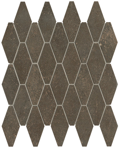 Nobu Cocoa rombi mosaico 5x11,5 rond op net van 31x35,5 - WDtegels