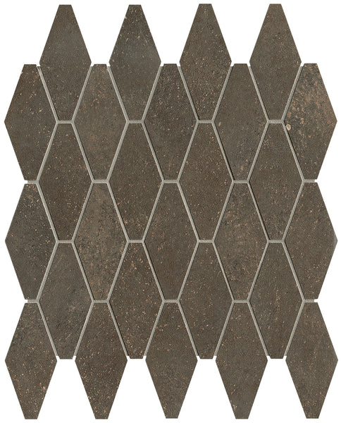 Nobu Cocoa rombi mosaico 5x11,5 rond op net van 31x35,5