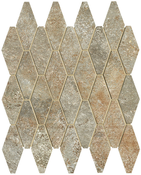 Nobu Slate rombi mosaico 5x11,5 rond op net van 31x35,5