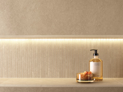 Nobu Beige tratti mosaico 1x24 rond op net van 24x30,5 - WDtegels