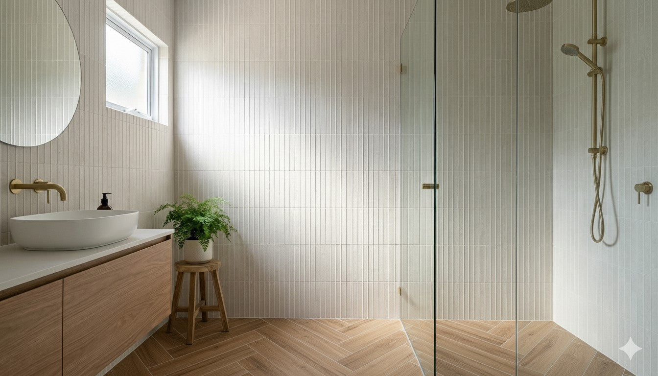 Nobu White tratti mosaico 1x24 rond op net van 24x30,5 - WDtegels