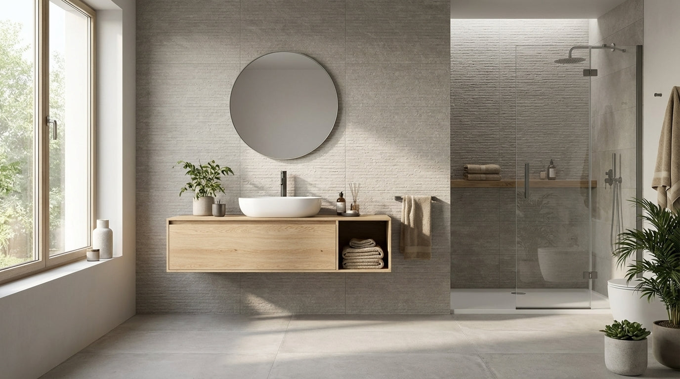 Nobu Grey wandtegel row 25x75 rett - WDtegels