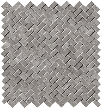 Maku Grey spina mosaico mat anticato 1,3x2,3 op net - WDtegels