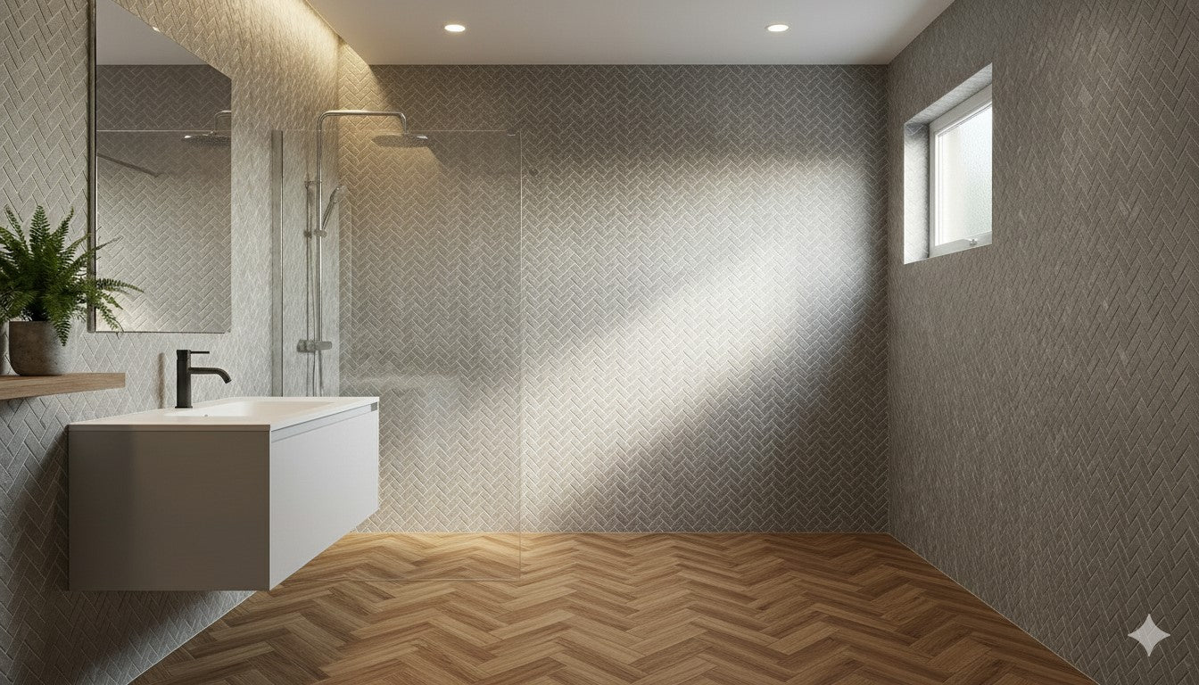 Maku Grey spina mosaico mat anticato 1,3x2,3 op net - WDtegels