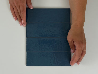 Wandtegel Kalma Deep Blue 6x18,6 glans - WDtegels