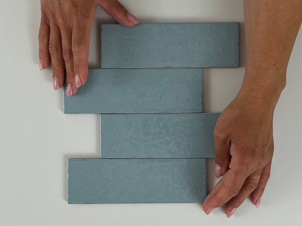 Wandtegel Kalma Powder Blue 6x18,6 glans
