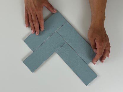 Wandtegel Kalma Powder Blue 6x18,6 glans - WDtegels