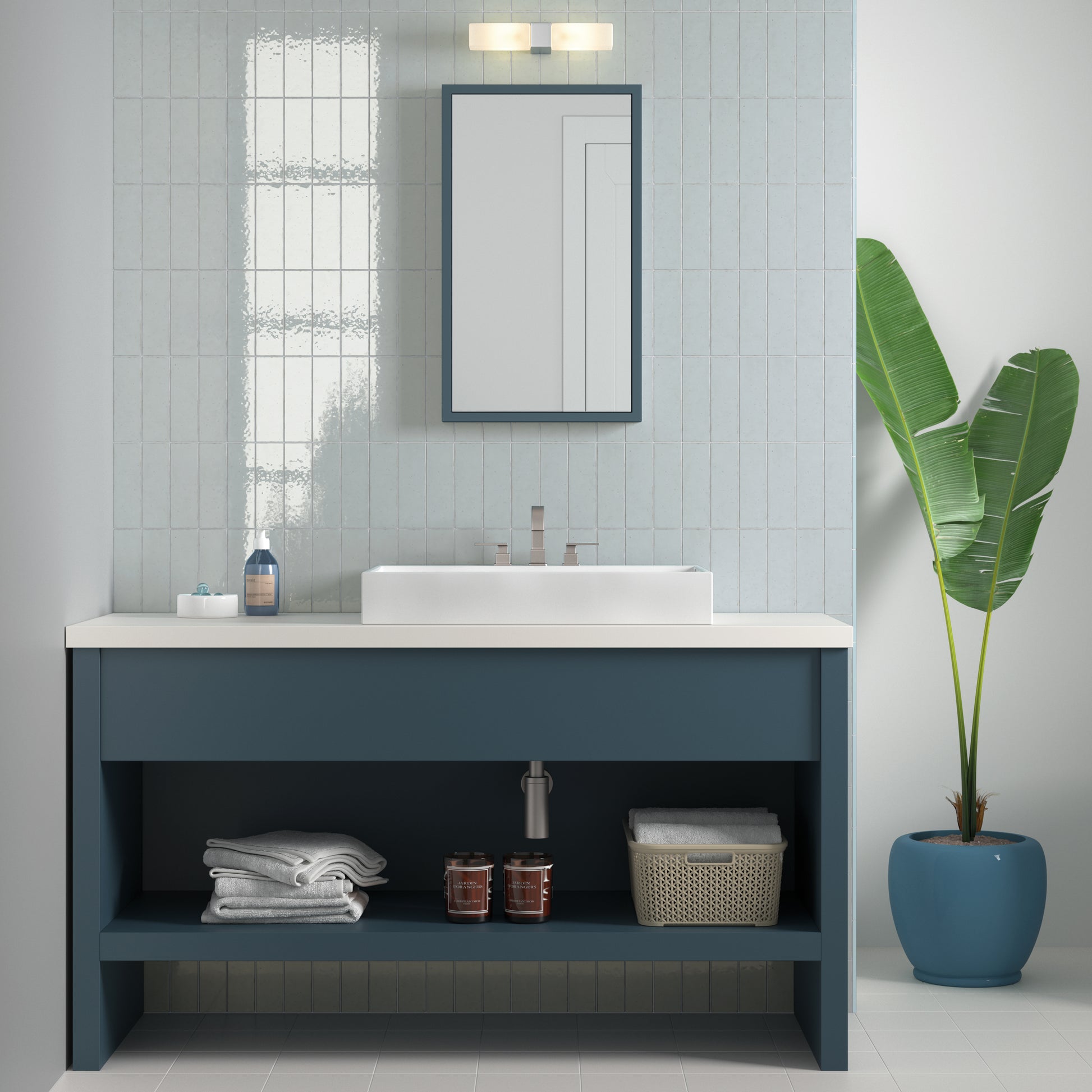 Wandtegel Kalma Powder Blue 6x18,6 glans - WDtegels