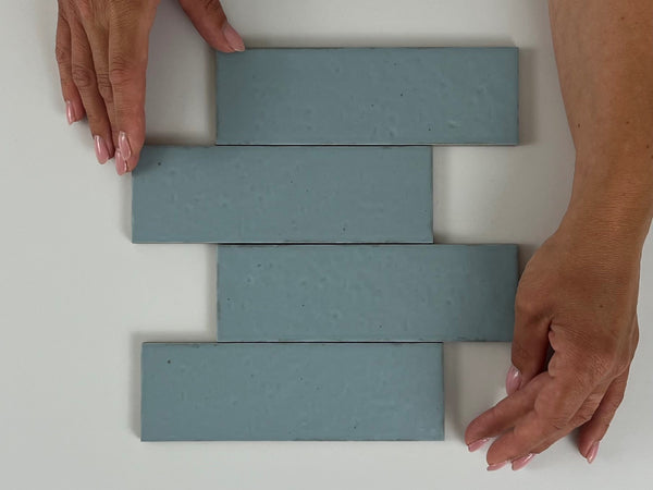 Azulejo de pared Kalma Powder Blue 6x18,6 mate