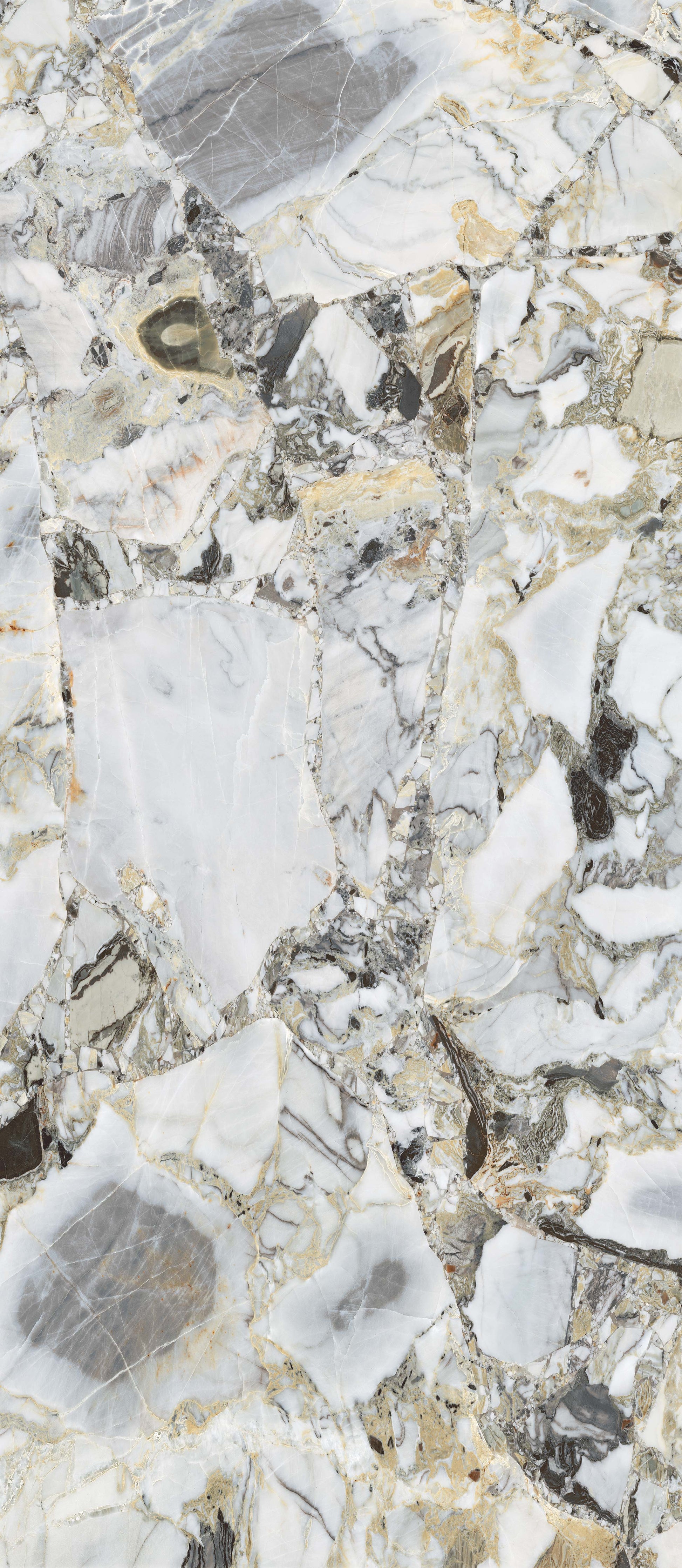 Slab White Beauty gepolijst 120x280 rett Bookmatch A - WDtegels