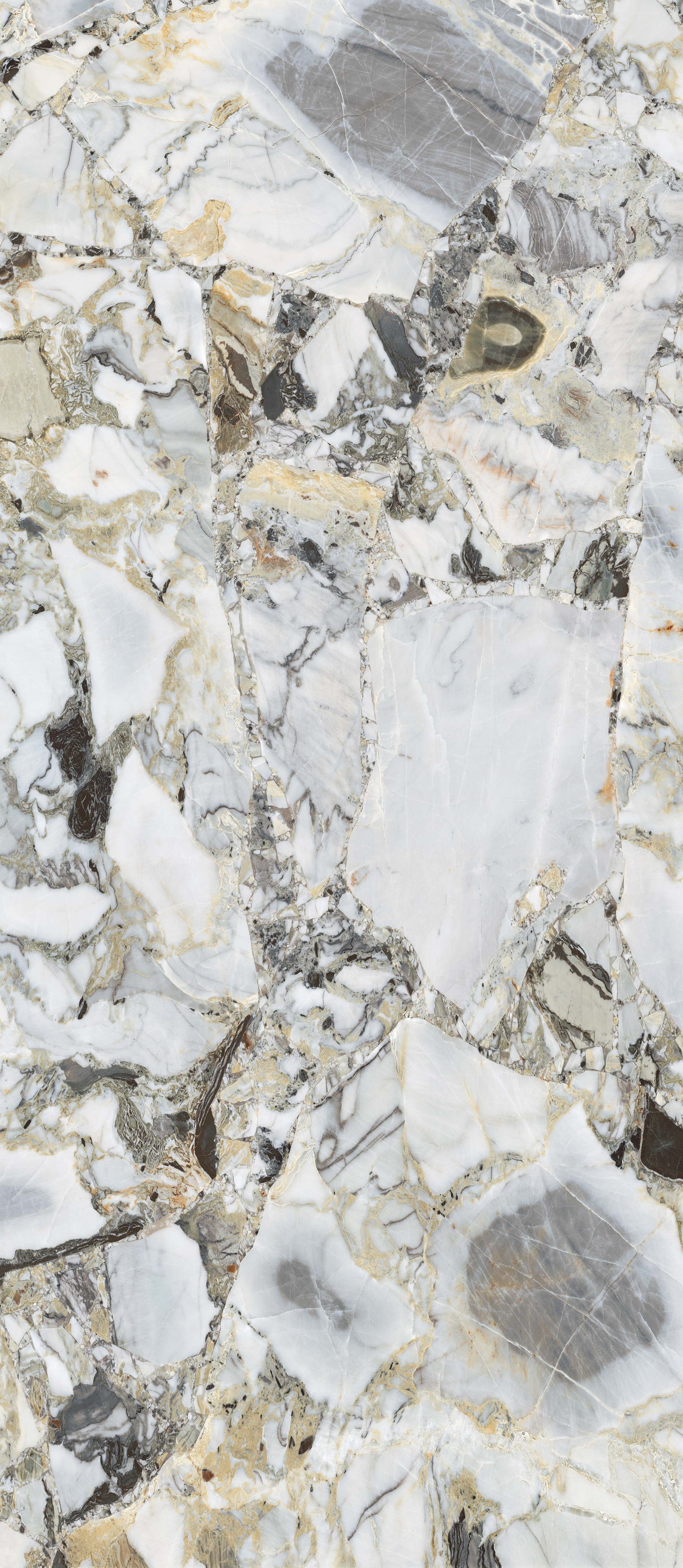 Slab White Beauty gepolijst 120x280 rett Bookmatch B - WDtegels