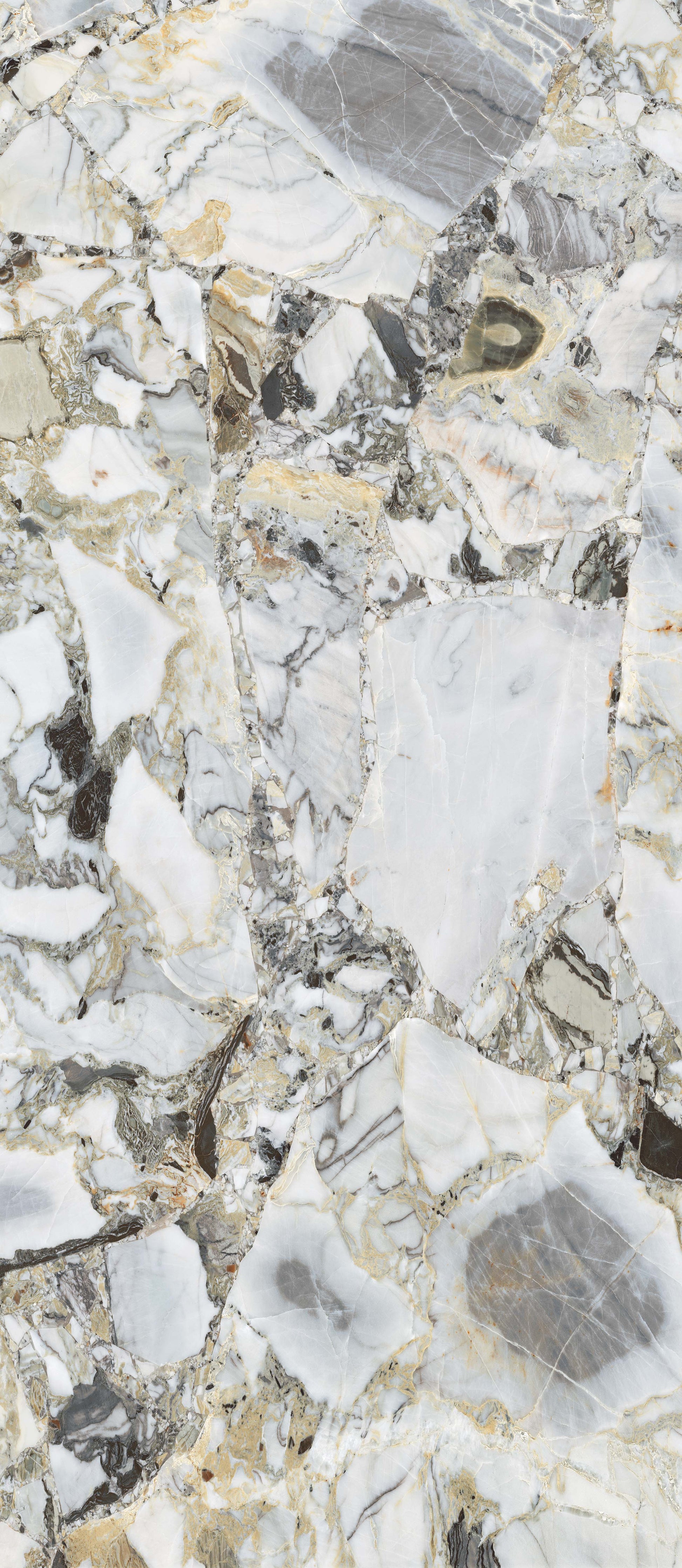 Slab White Beauty gepolijst 120x280 rett Bookmatch B - WDtegels
