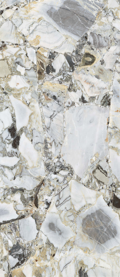 Slab White Beauty gepolijst 120x280 rett Bookmatch B - WDtegels