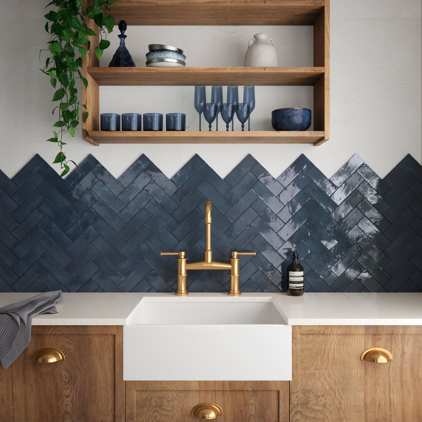 Premium Koko Blue Night 5x15 glans - WDtegels