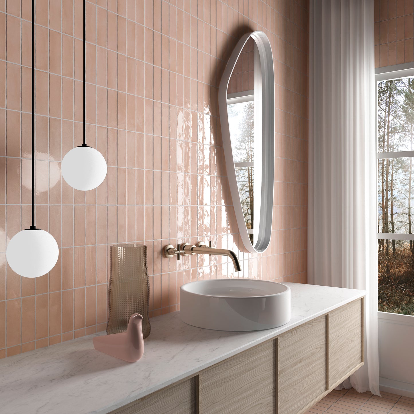 Premium Koko Orchard Pink 5x15 glans - WDtegels