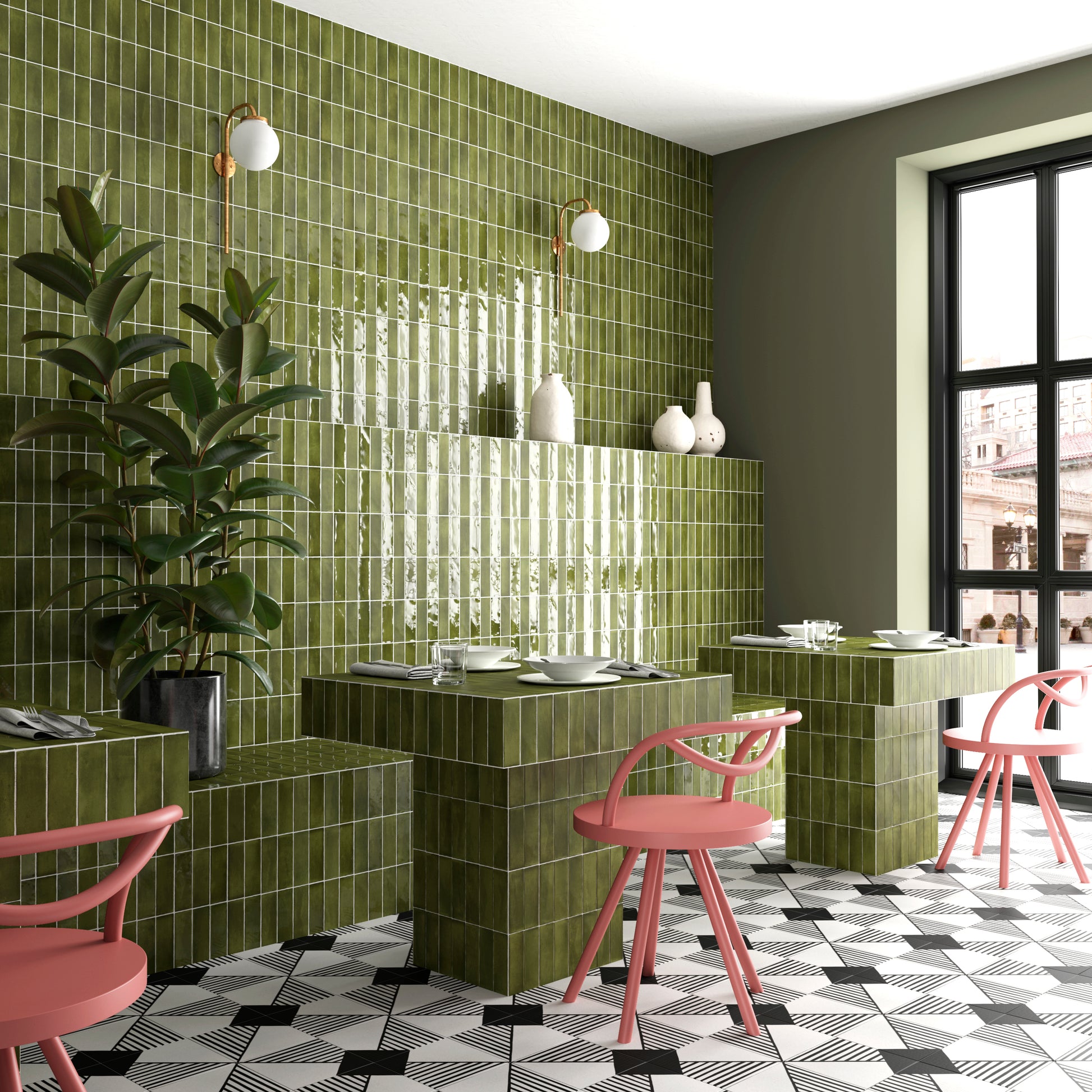 Premium Koko Verd 5x15 glans - WDtegels
