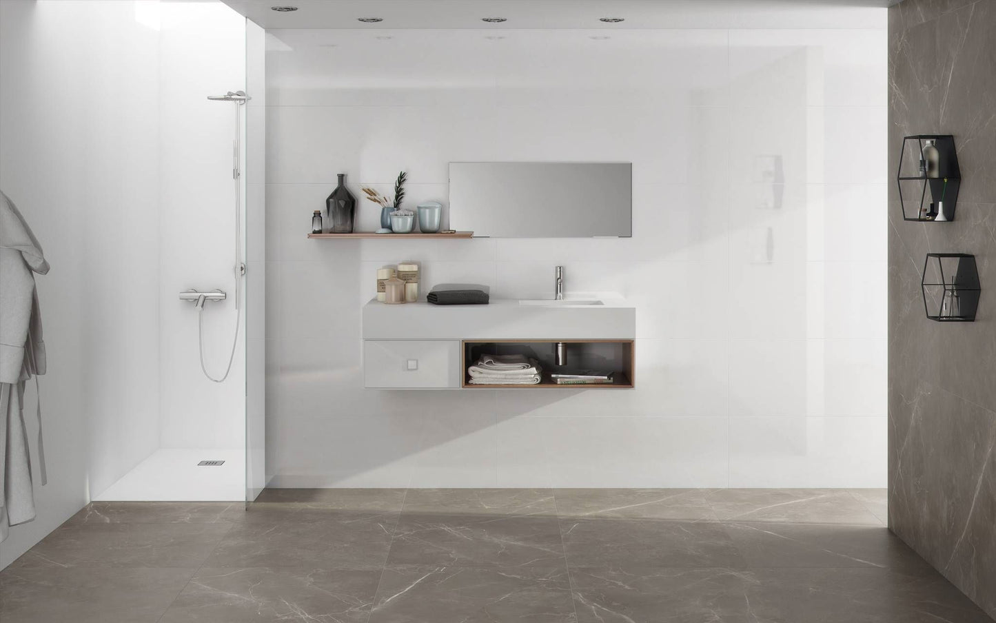 Kerabo wit glans wandtegel 40x120 rett - WDtegels
