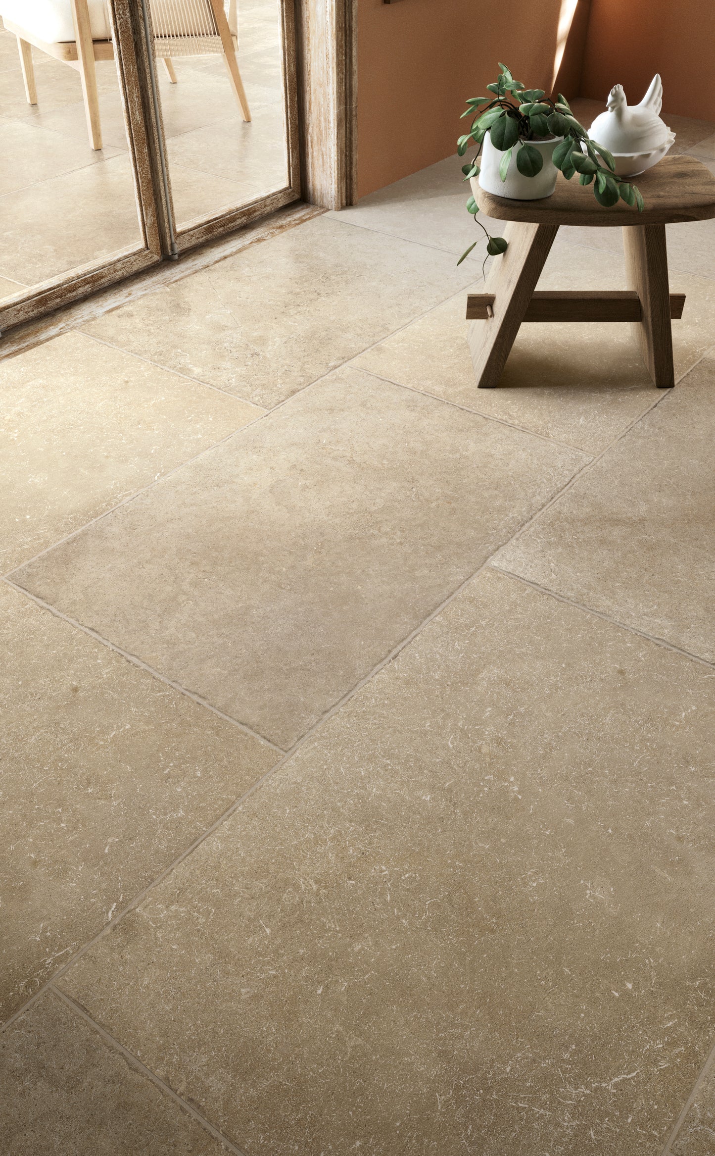 Vloertegel Chantilly Beige 60x90 chip - WDtegels