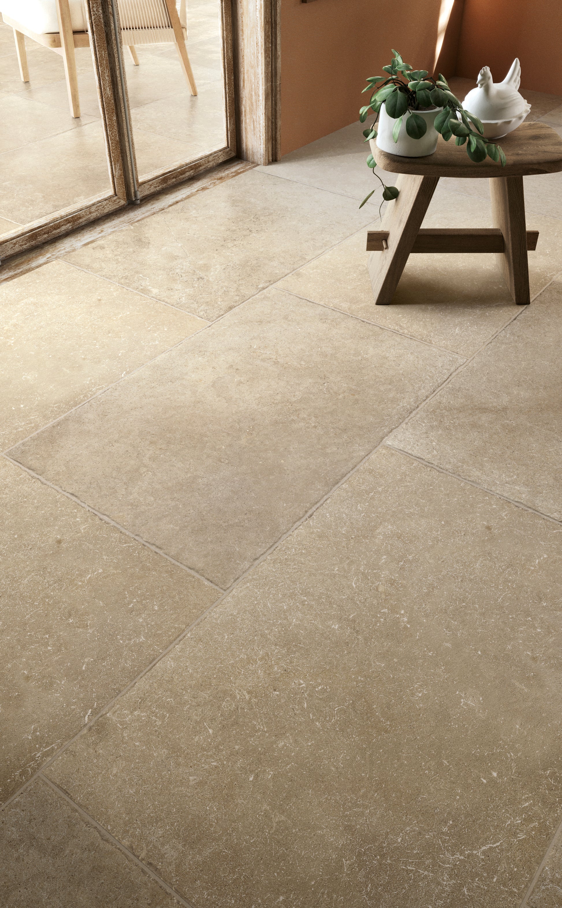 Vloertegel Chantilly Beige 60x90 chip - WDtegels