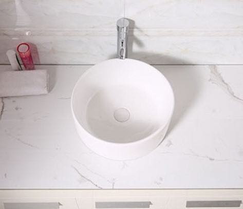 Waskom Opbouw Lorens Cilinder 40x40x15cm Wit - WDtegels