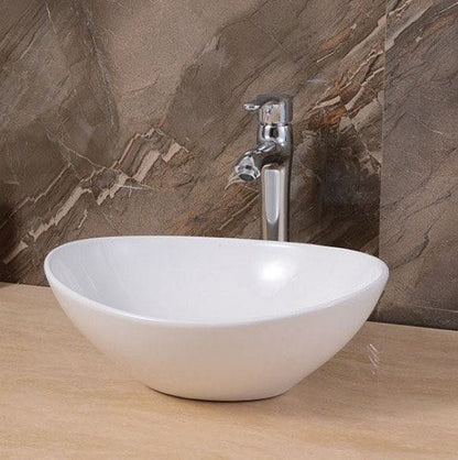 Waskom Opbouw Lorens Ovaal 40x33x14.5cm Wit - WDtegels