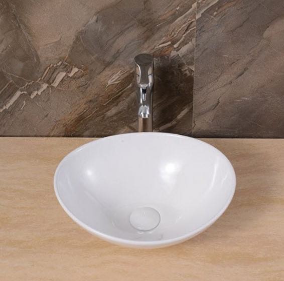 Waskom Opbouw Lorens Ovaal 40x33x14.5cm Wit - WDtegels
