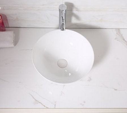 Waskom Opbouw Lorens Rond 40x40x13.5cm Wit - WDtegels