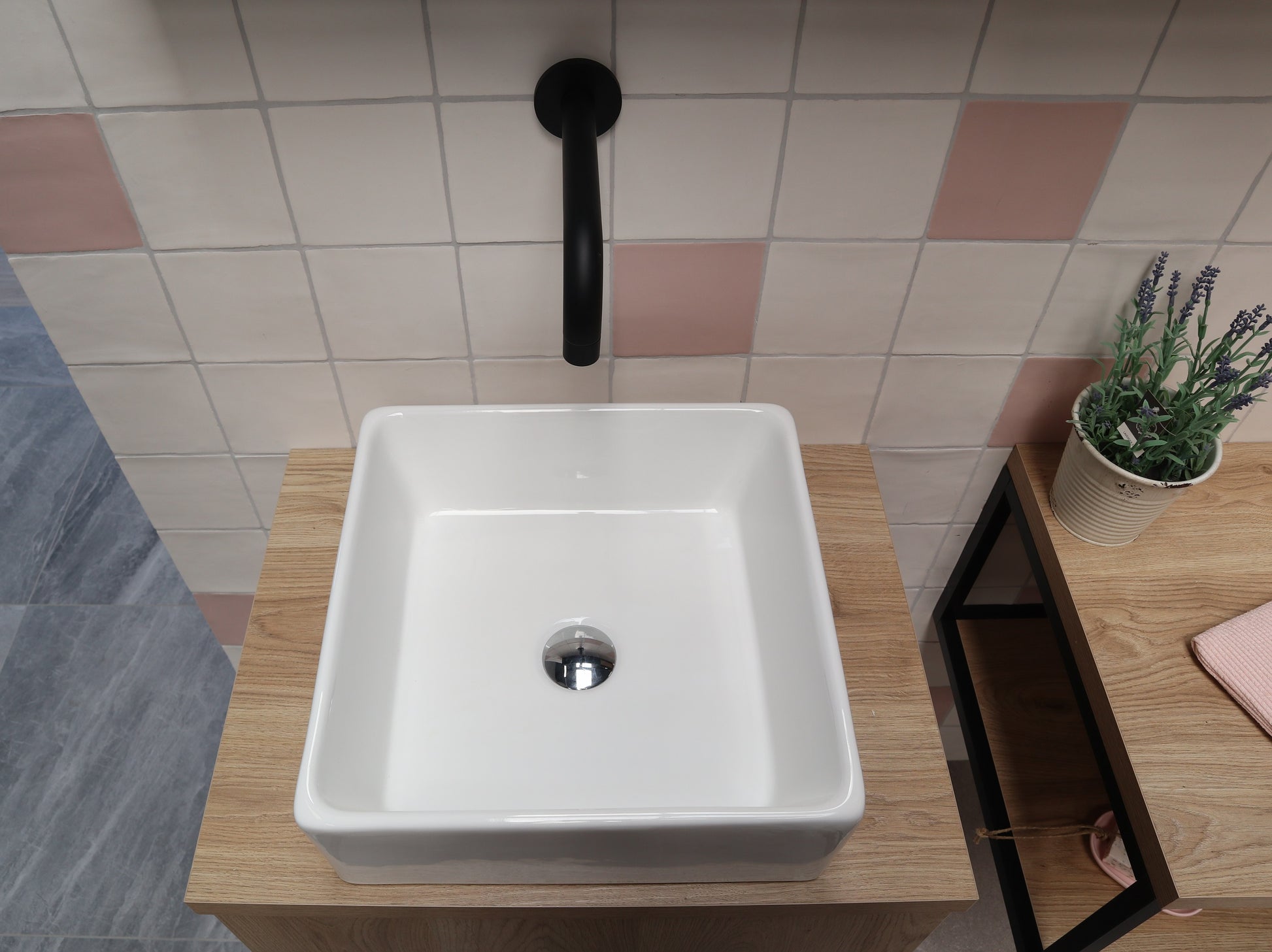 Waskom keramiek wit 38x38x13cm - WDtegels