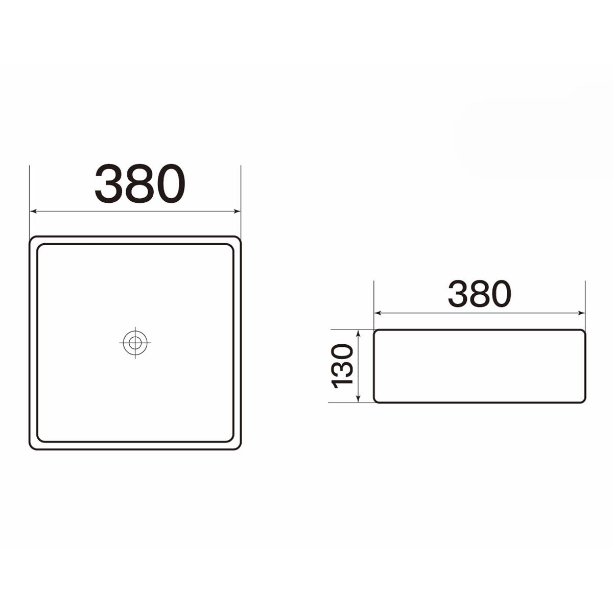 Waskom keramiek wit 38x38x13cm - WDtegels