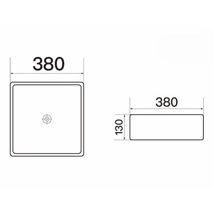Waskom keramiek wit 38x38x13cm - WDtegels