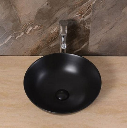 Waskom Opbouw Lorens Rond 40x40x13.5cm Mat Zwart - WDtegels