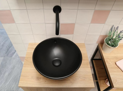 Waskom keramiek mat zwart 38x38x15cm - WDtegels