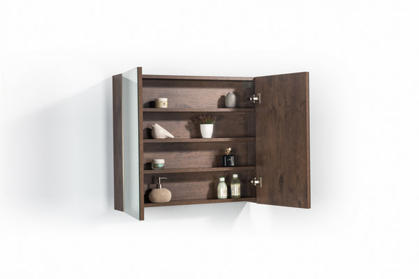 Spiegelkast Tieme 80x70x16cm mat donker eiken