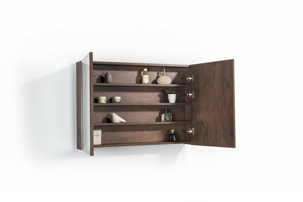 Spiegelkast Tieme 100x70x16cm mat donker eiken