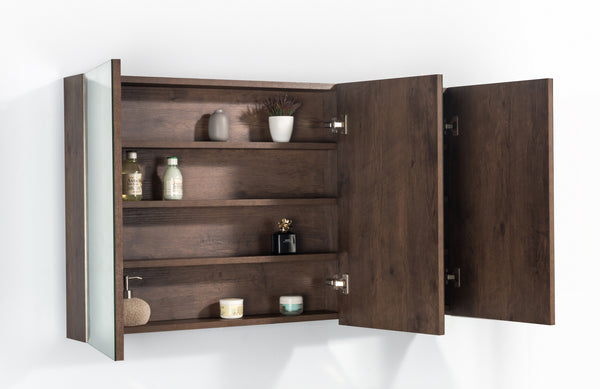 Mirror cabinet Tieme 120x70x16cm matt dark oak